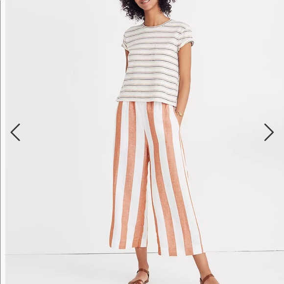 Madewell Pants & Jumpsuits Madewell Linen Pants Striped Cropped